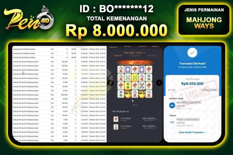 PEN4D $ Kemenangan Jackpot dan Bukti Pembayaran Withdraw Hari Ini 22 MARET 2025